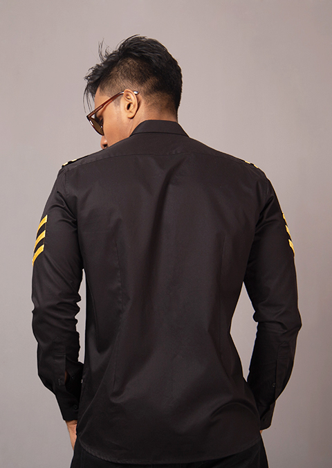 black military shirt mens